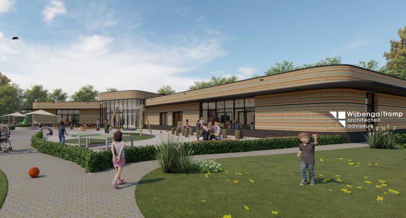 artist impression van de nieuwe dorpsschool in Arum